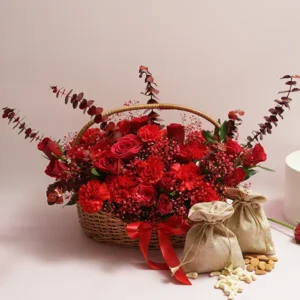 Red Glory Basket with Nut Medley