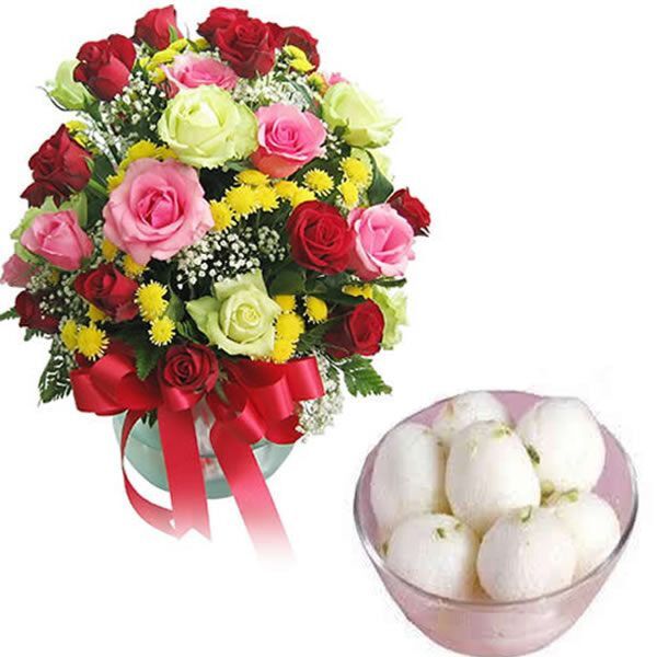 Roses Delight with Rasgullas